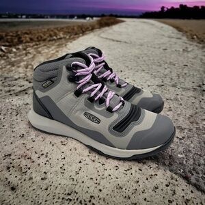 KEEN Tempo Flex Mid Waterproof Hiking Boots Steel Grey African Violet NIB US 6